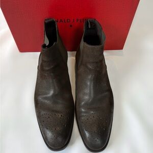 Donald J. Pliner Men's 'Santino' Chelsea Boot - Expresso Brushed Suede Size 8.5